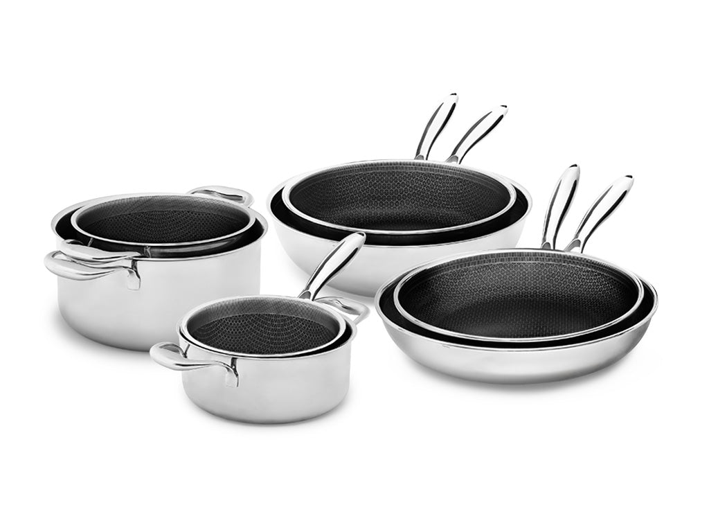 hybrid non-stick onyx cookware™ 8-pcs mixed cookware set