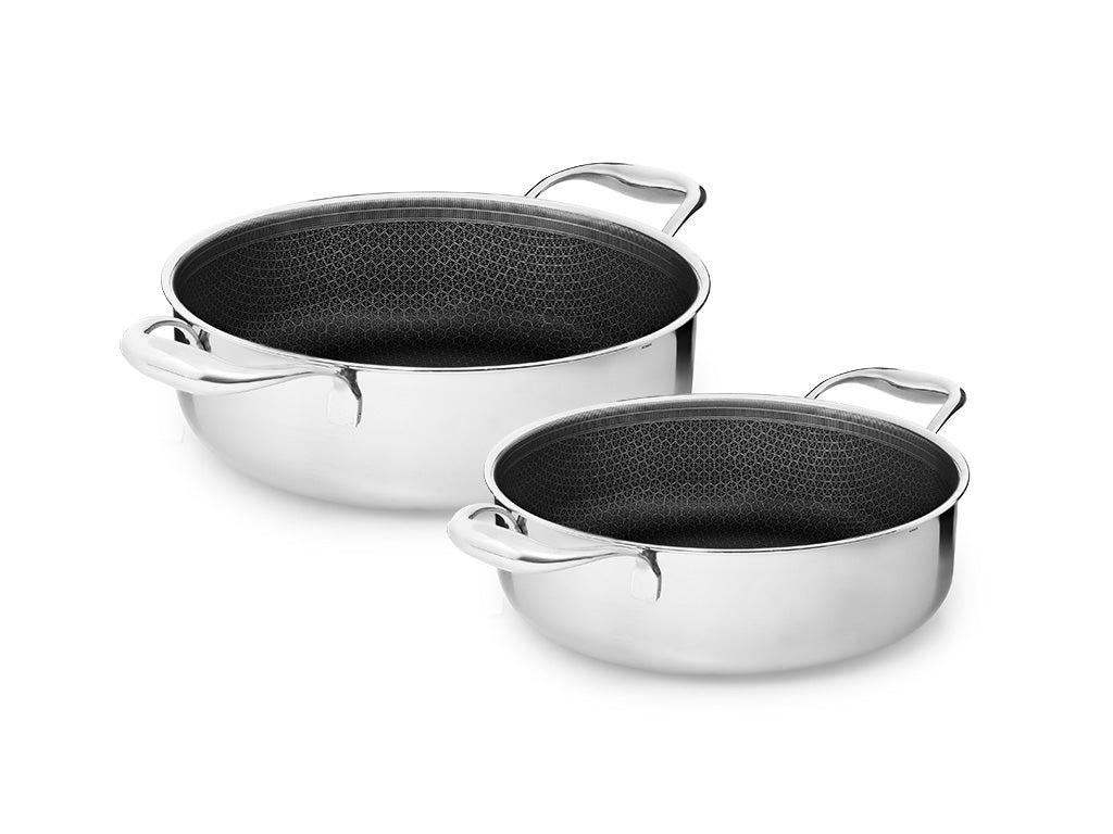 2pc Oven Air Fryer Basket & Tray Grill Basket Non-stick Stainless Steel  Basket