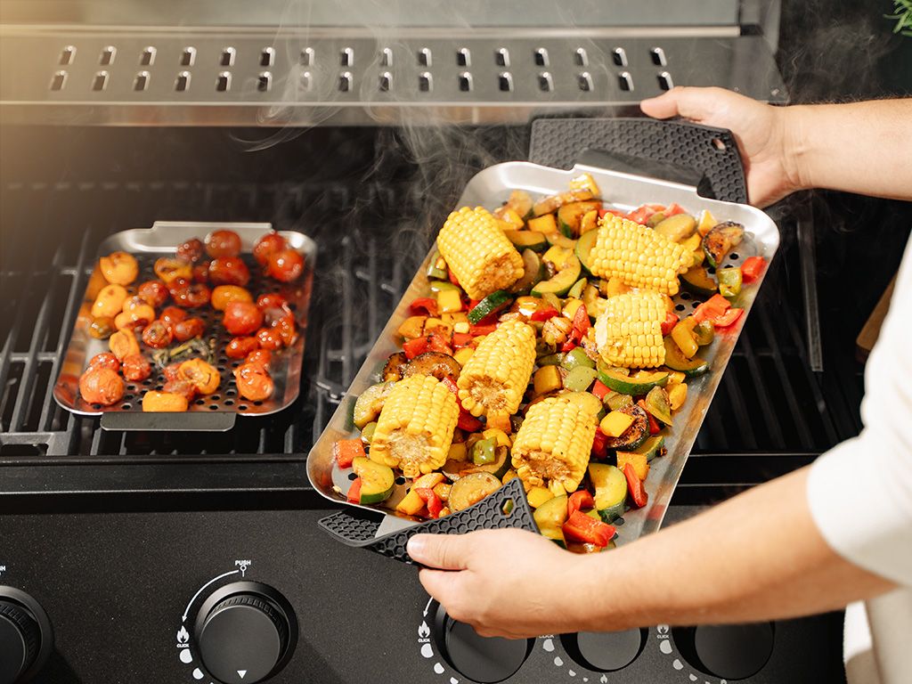 STAINLESS STEEL BBQ TRAYS - 3PC - 3