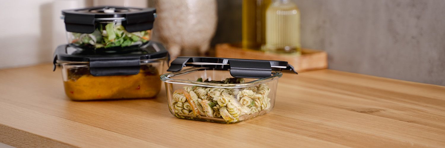 SQUARE VACUUM GLASS CONTAINER - 1230ML