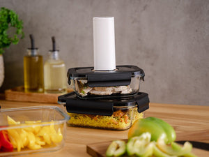 RECTANGLE VACUUM GLASS CONTAINER - 1040ML - SET - 4PC - 4