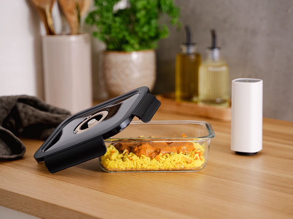 SQUARE VACUUM GLASS CONTAINER - 1230ML - SET - 4PC - 2