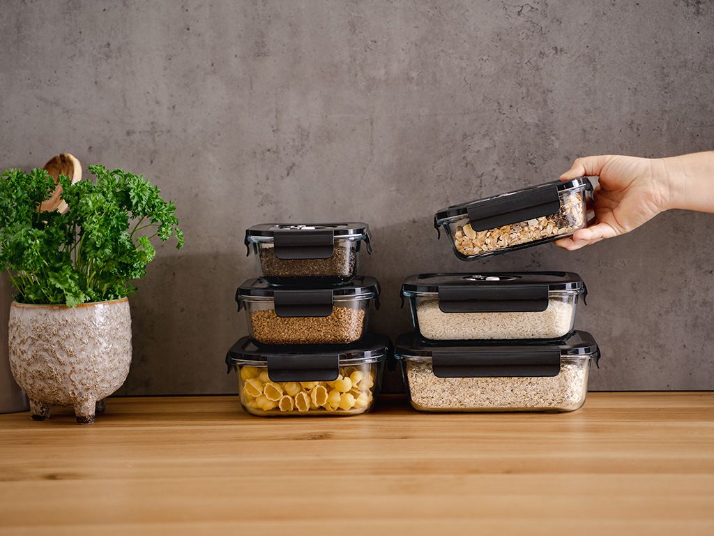 VACUUM GLASS CONTAINER MIX SET - 6PC - 3