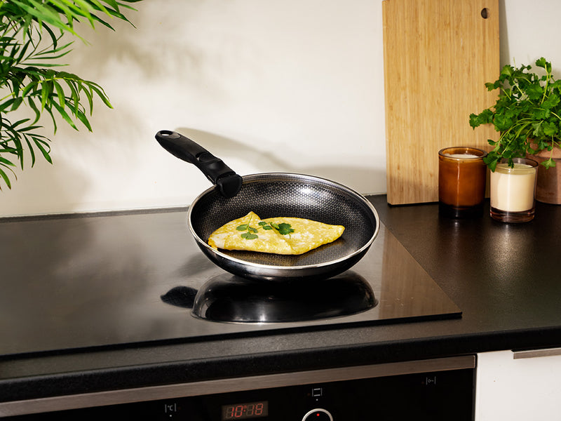 Frying Pan Grill Removable Handle Black Kitchen Tableware Frying Cookware  Home