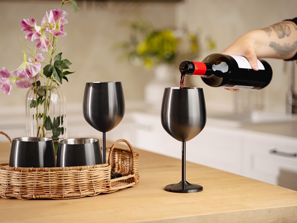 DOUBLE WALL STAINLESS STEEL WINE GLASS - 3