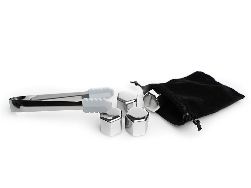 REUSEABLE STEEL ICE CUBES - 4-PC