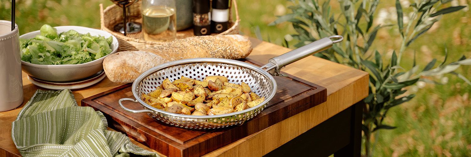 BBQ GRILL PAN WITH DETACHABLE HANDLE 28CM