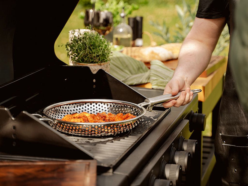 BBQ GRILL PAN WITH DETACHABLE HANDLE 28CM