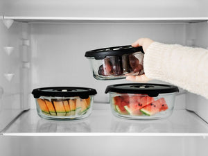 ROUND VACUUM GLASS CONTAINER – 635ML