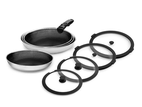 MIXED FRYING PAN WITH DETACHABLE HANDLE 4-PC SET - 1