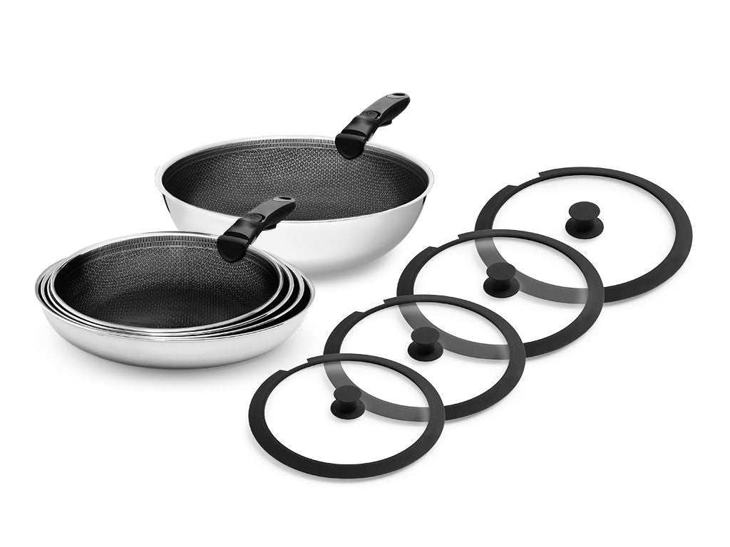 MIXED FRYING PAN WITH DETACHABLE HANDLE 5-PC SET - 1