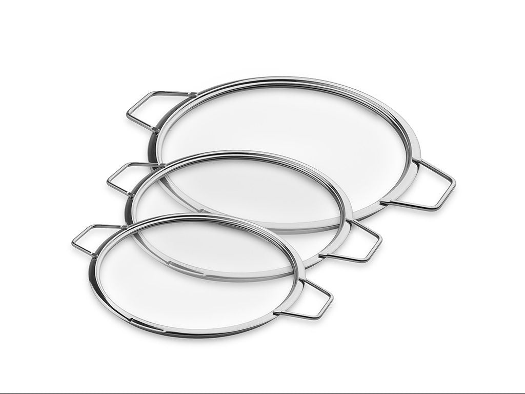 STABELBARE GLASLÅG – 20/ 24/ 28 CM – 3 DELE - 1