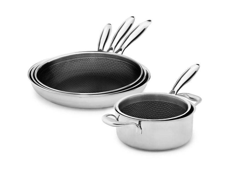 5pcs/set Thick Aluminum Pot Set Multi-Purpose Pot Soup Pot Cookware Set  Non-Stick Pan