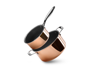COPPER HYBRID NON-STICK POT SET - 2 PCS - 1