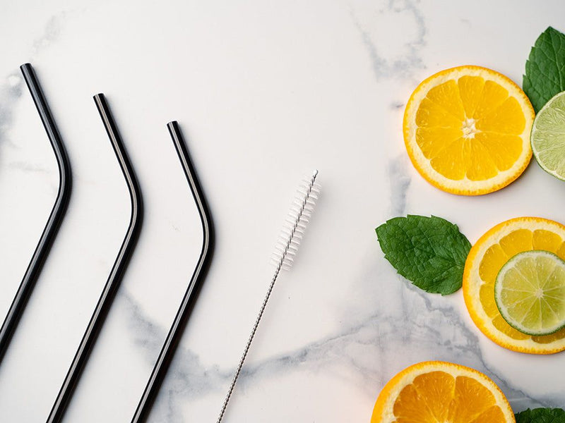 REUSABLE STEEL STRAWS - CURVED