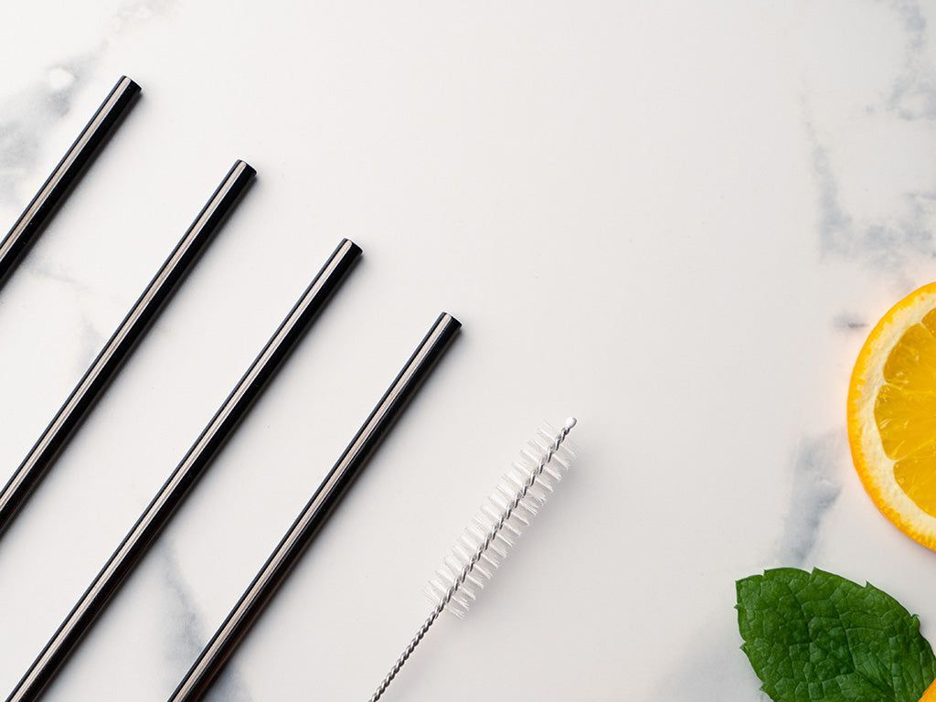 REUSABLE STEEL STRAWS - STRAIGHT - 4