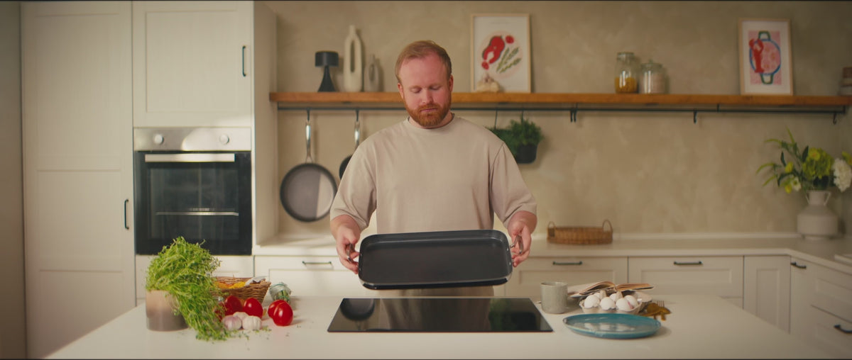 Indlæs video: 
Hybrid non-stick stegeplade