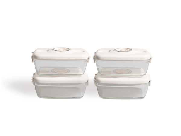 Vacuum Glass Storage Container 1050ML Set - 4-PC